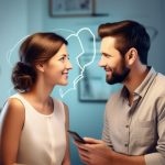 happy couple talking
